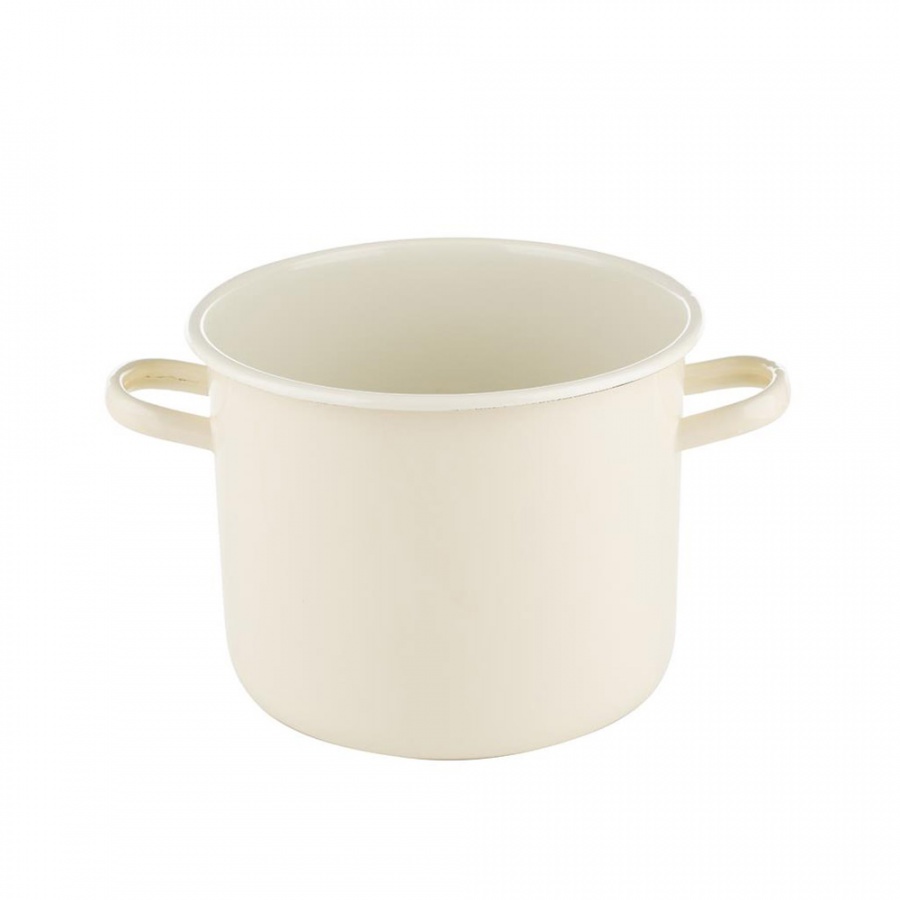 GARNEK EMALIOWANY PROSTY GŁADKI FORTE B/P KREMOWY 20CM 5L