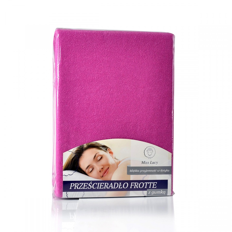 PRZEŚCIERADŁO FROTTE Z GUMKĄ 180X200CM AMARANT