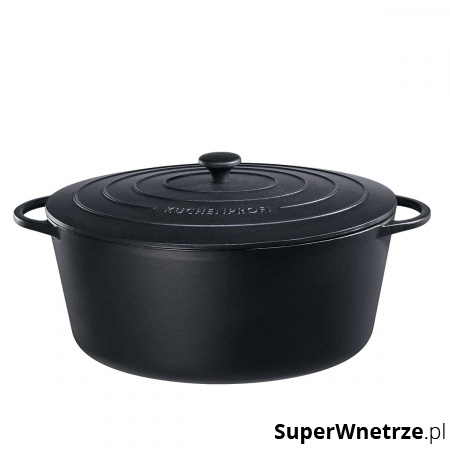 garnek do zapiekania, owalny, 12,5 l, śred. 40 cm, czarny