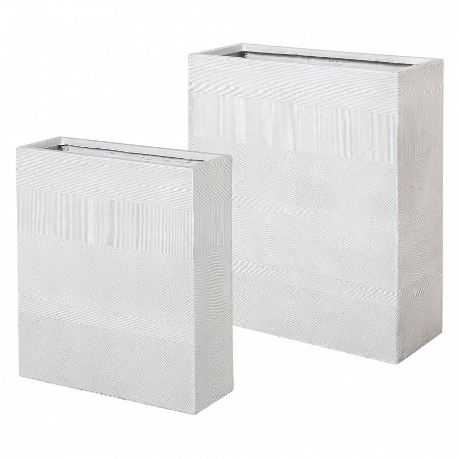 Doniczki zestaw 2 szt. białe THIMENA