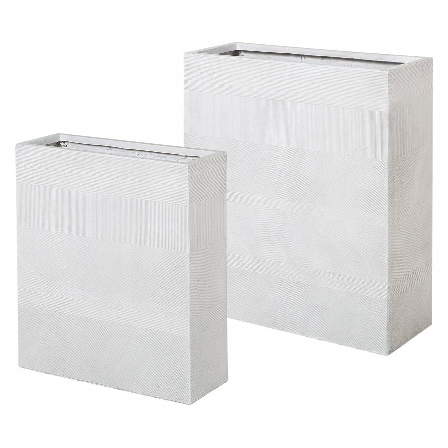 Doniczki zestaw 2 szt. białe THIMENA