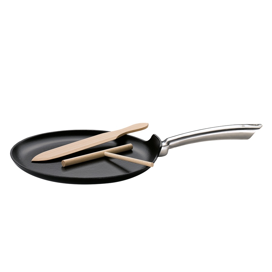 Patelnia 28cm do naleśników + akcesoria Kuchenprofi czarna