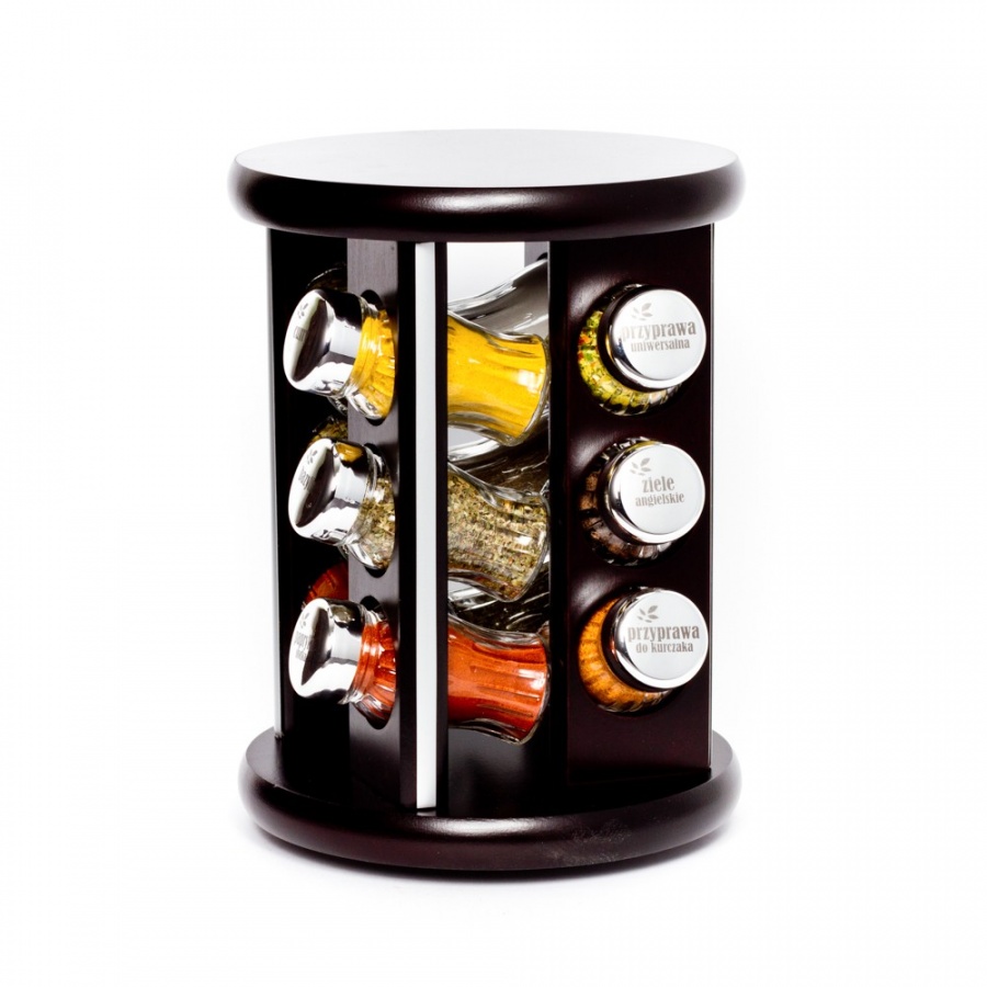 Stojak obrotowy z przyprawami Silver Line 12S venge połysk 21387