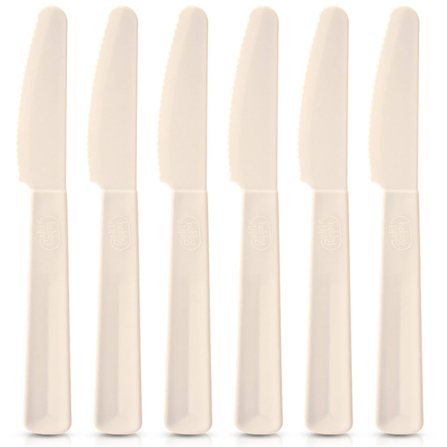 Noże stołowe plastikowe kremowe SANDY 6 szt.