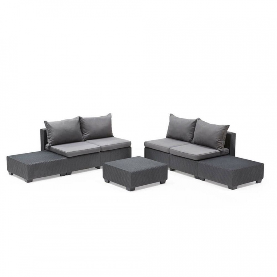 Modułowe meble na taras sapporo set : kolor - grafit/szary