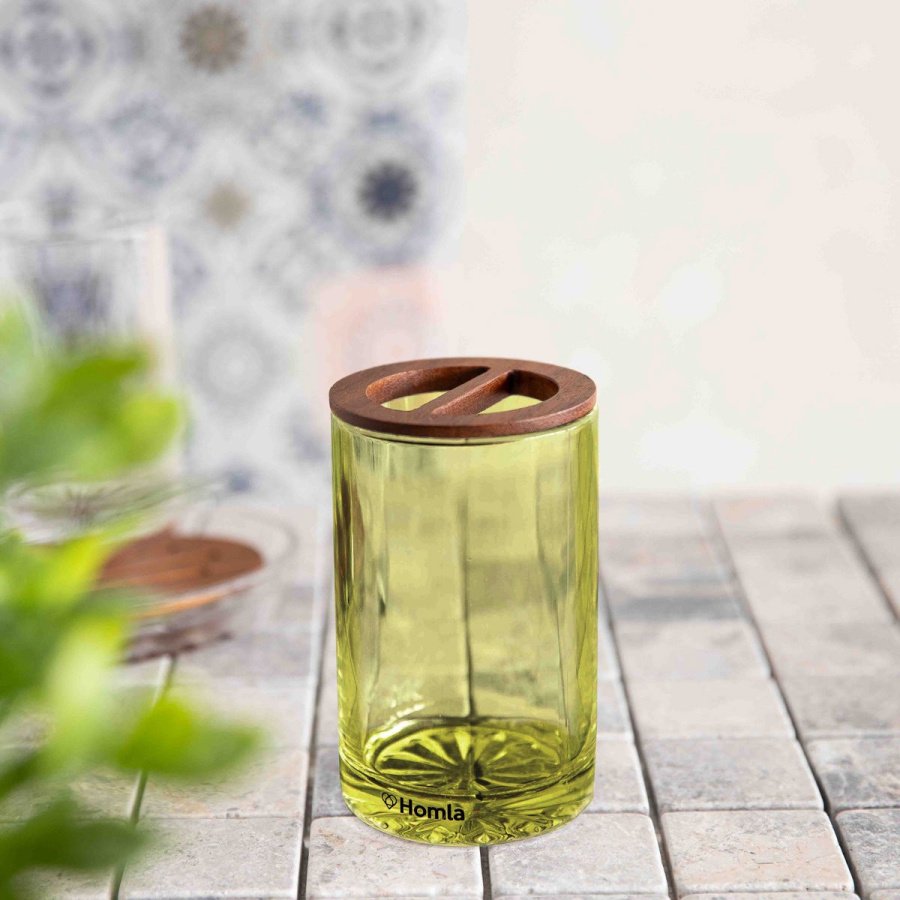 Kubek łazienkowy | denika | szklany zielona | 6.9x11cm | 883113