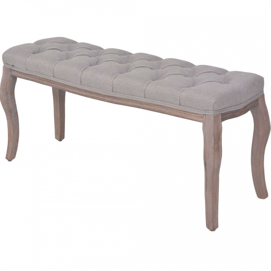 Ławka do przedpokoju, drewno lite, 110x38x48 cm, jasnoszara