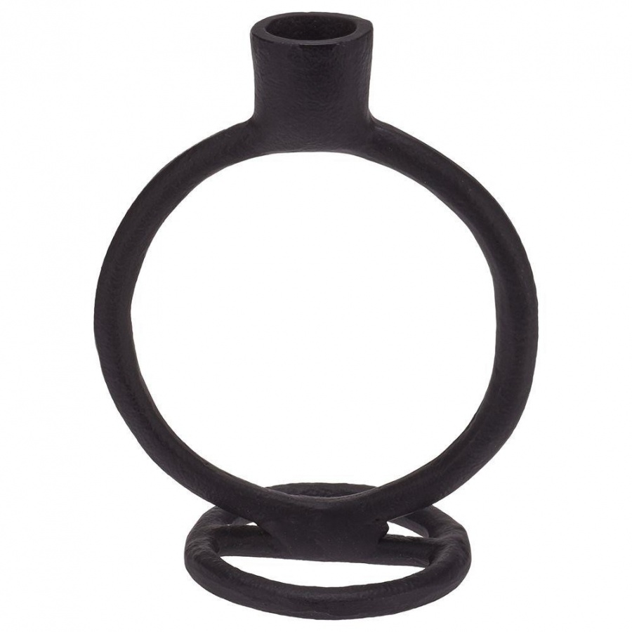 świecznik na długą świeczkę aluminiowy czarny 15 cm