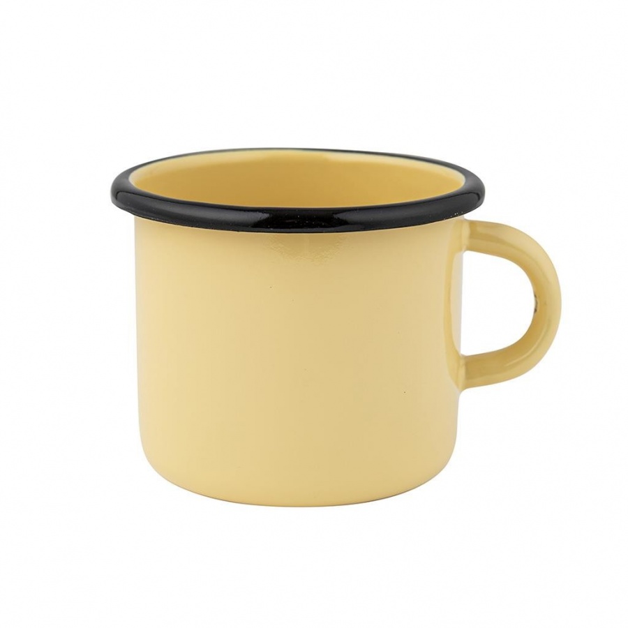 KUBEK EMALIOWANY PROSTY GŁADKI KREMOWY 9CM 500ML UA