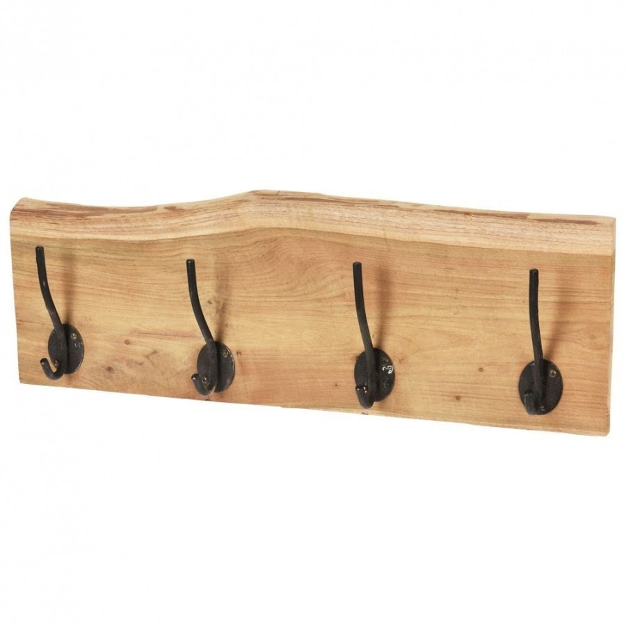 Wieszak ścienny na ubrania drewniany 49,5 cm