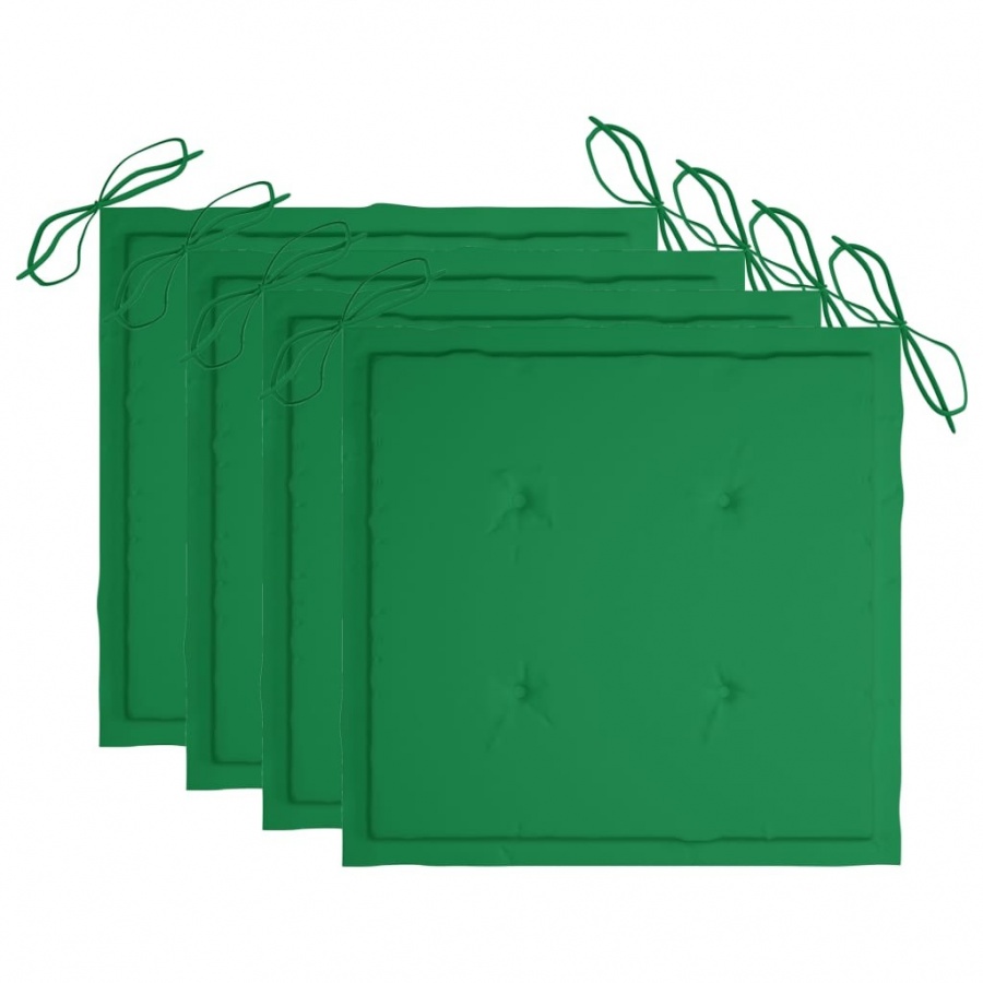 Poduszki na krzesła ogrodowe, 4 szt., zielone, 50x50x4 cm