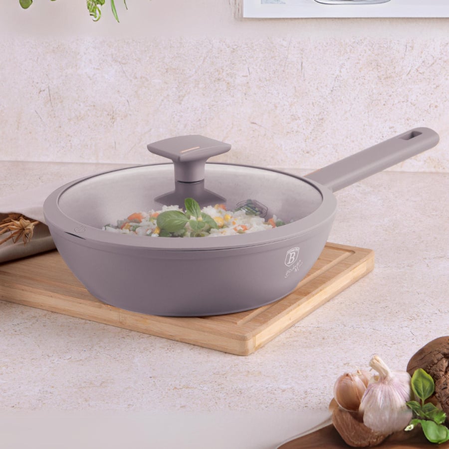Patelnia głęboka z pokrywką 24 cm BerlingerHaus Taupe Collection BH-8092
