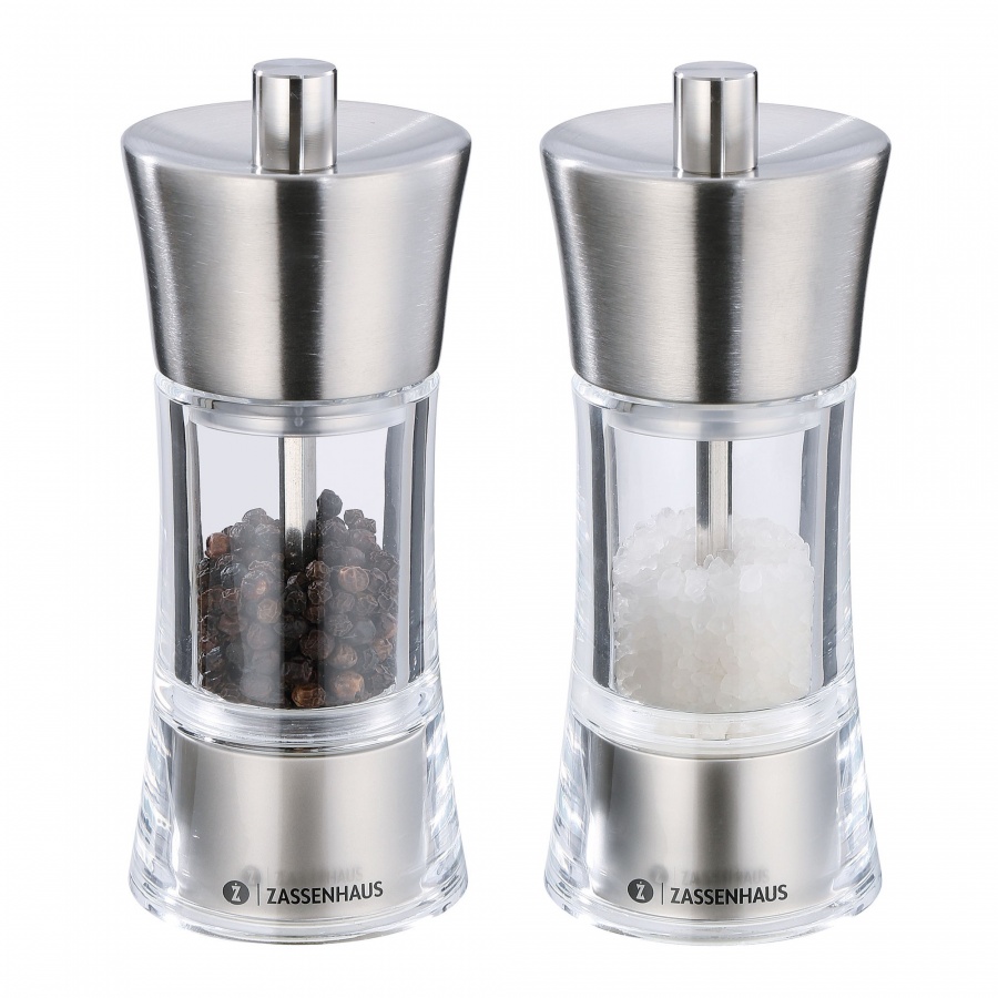 Zestaw 2 młynków do soli i pieprzu, śred. 5,8x14 cm, stalowo-akrylowe