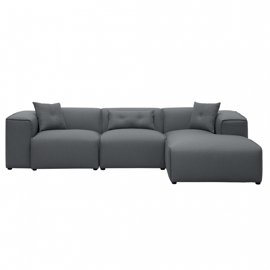 Sofa narożna tapicerowana ciemnoszara DOLVA