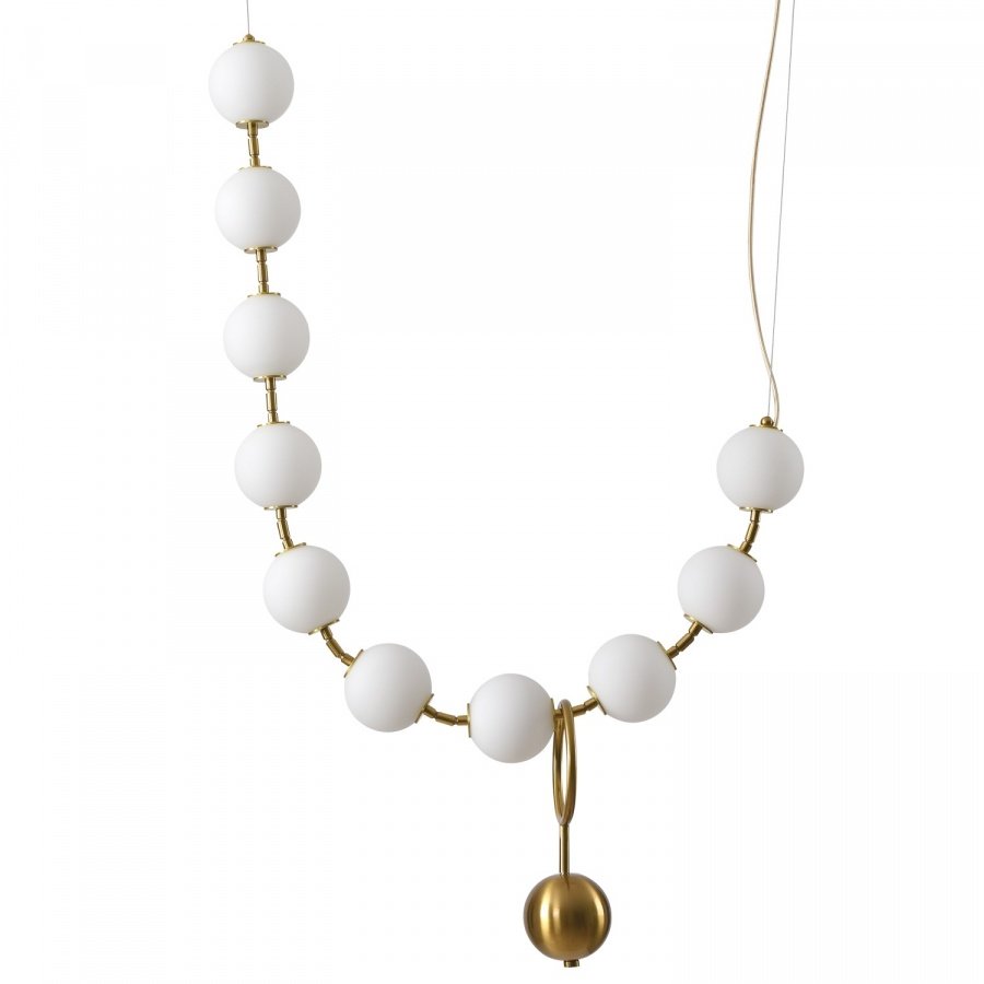 Lampa wisząca coralli l biało-mosiężna