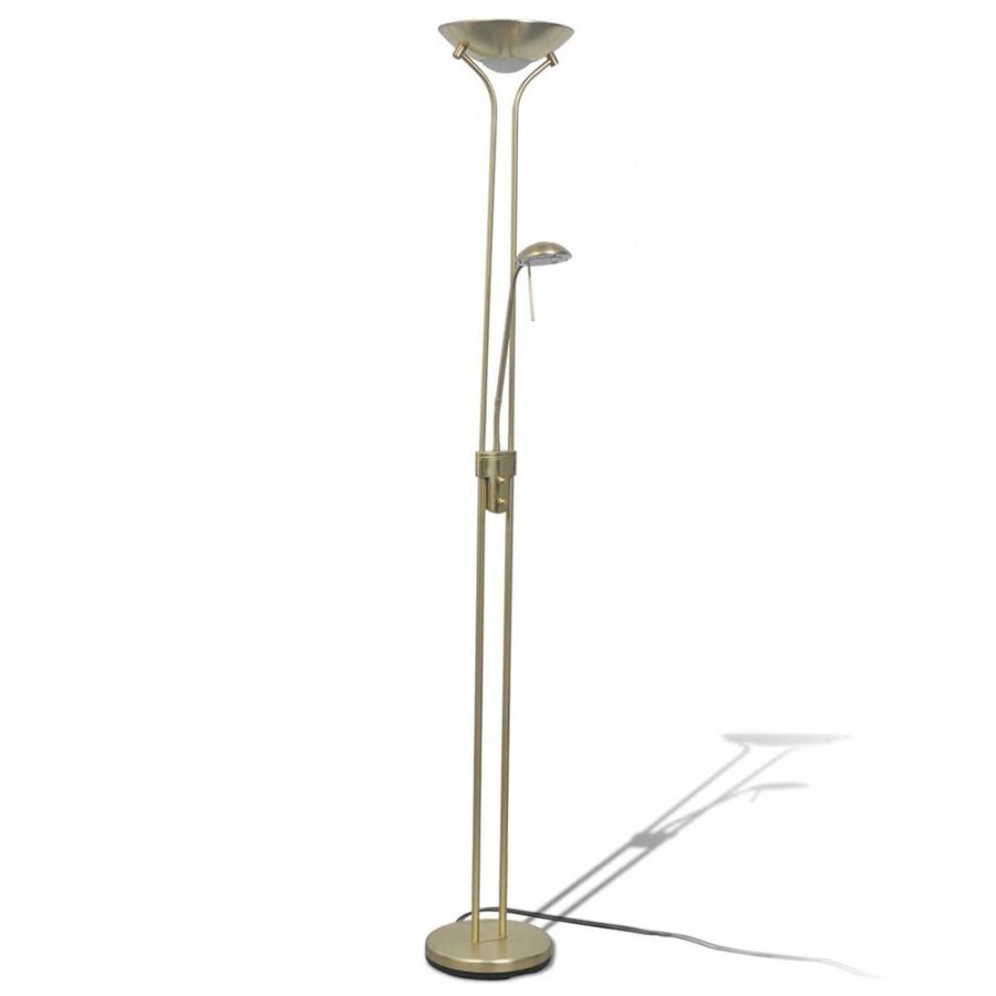 Lampa podłogowa przyciemniana LED 23 W złota