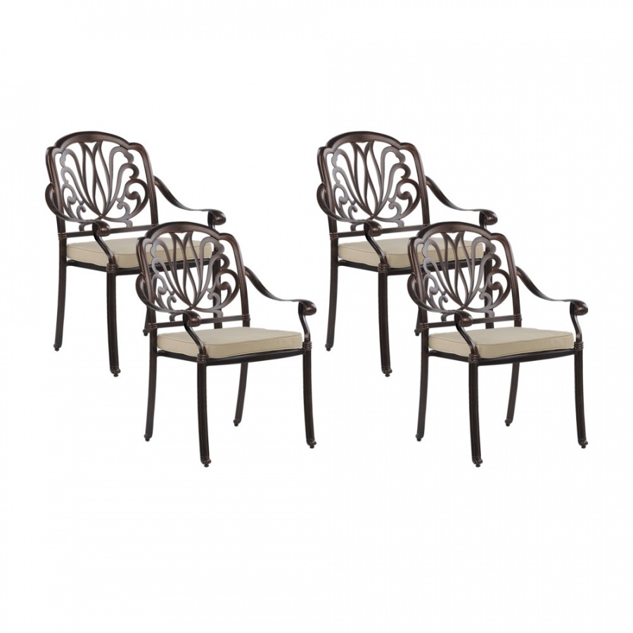 Zestaw 4 krzeseł ogrodowych brązowy ANCONA