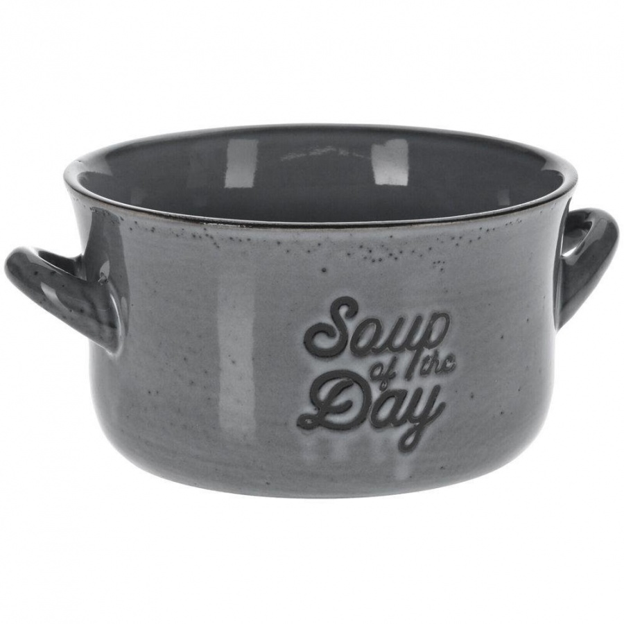 Miska na zupę, bulionówka do zupy, ceramiczna, 650 ml, szara