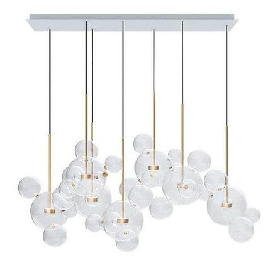 Lampa wisząca CAPRI LINE 7 złota - LED, aluminium, szkło