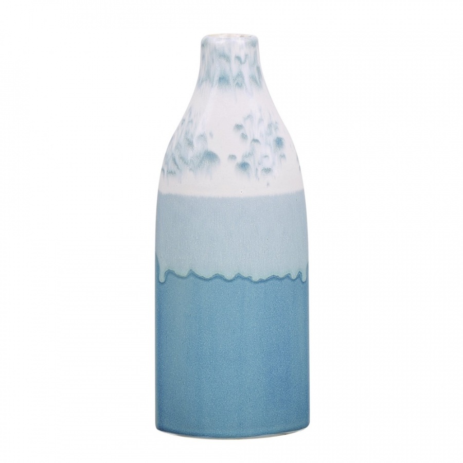 Wazon na kwiaty 35 cm biało-niebieski CALLIPOLIS