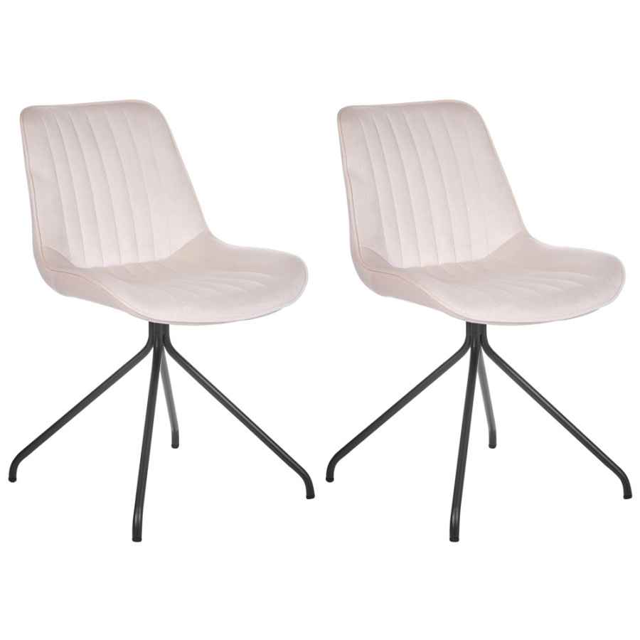 Zestaw 2 krzeseł do jadalni navasota welur beżowy