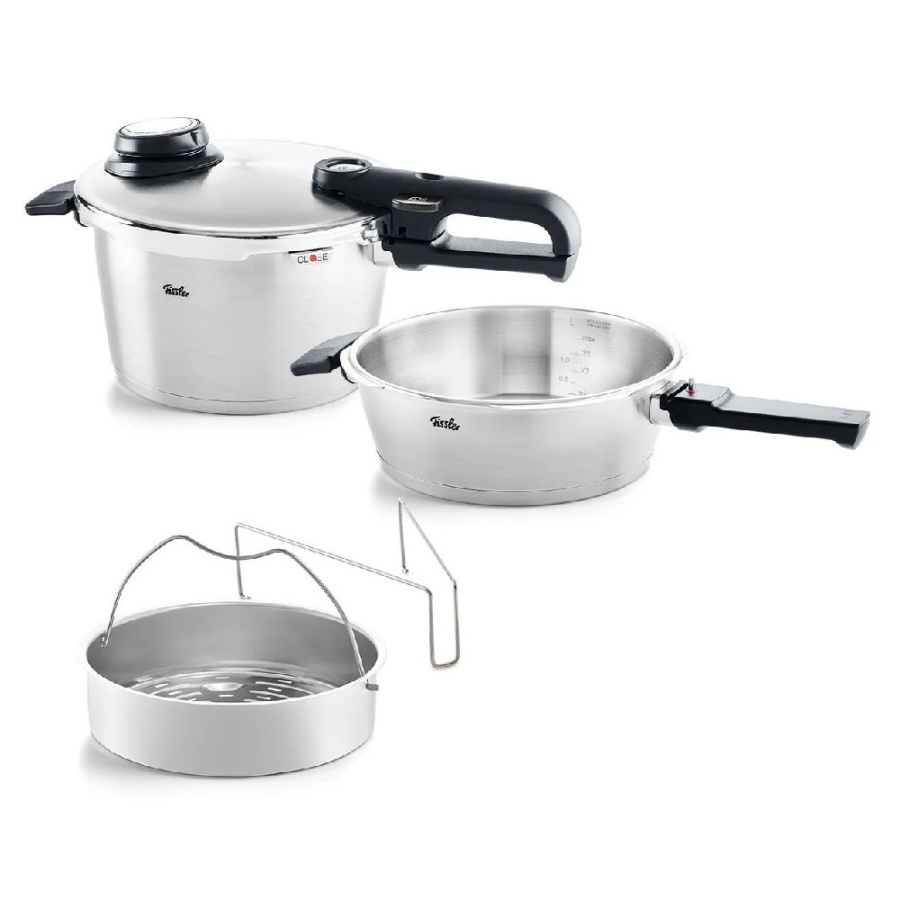 Fissler - vitavit® premium - szybkowar 2,5 l + 4,5 l z wkładem perforowanym - 22 cm