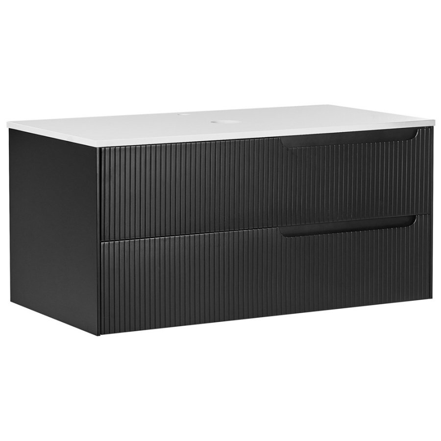 Szafka łazienkowa wisząca 100 x 52 cm czarna quintela