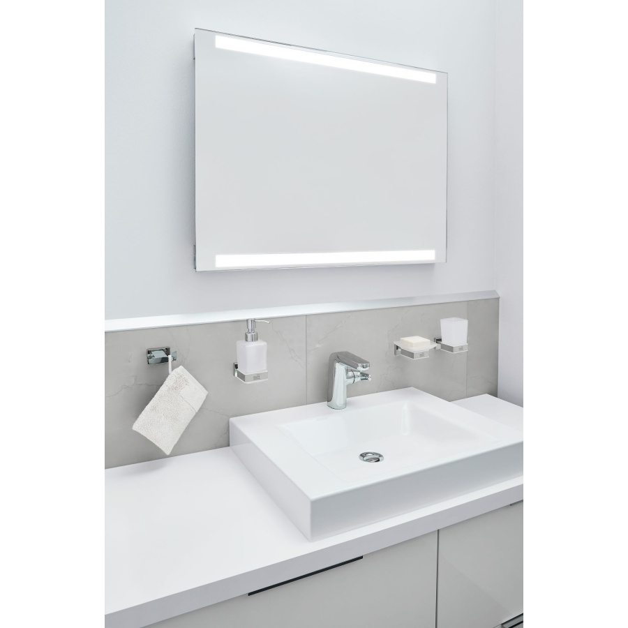 Kleine wolke meo ścienny kubek łazienkowy szkło mleczne mosiądz