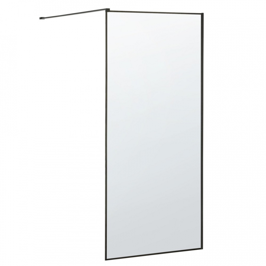 Ścianka prysznicowa szkło hartowane 80 x 190 cm czarna WASPAM