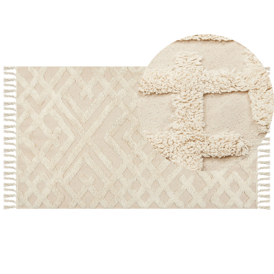 Dywan bawełniany 80 x 150 cm beżowy ardahan