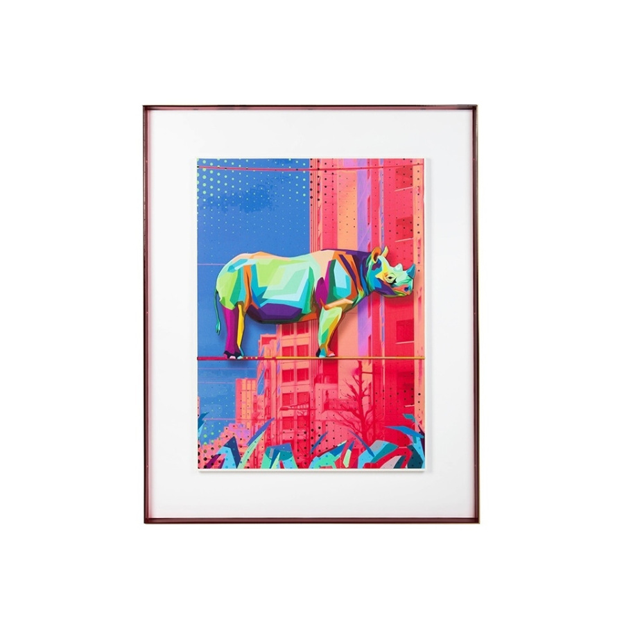 Obraz rhino in the city 88x110 cm
