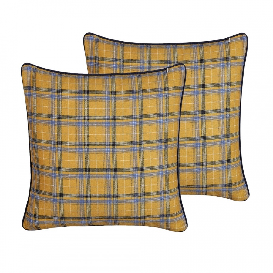 Zestaw 2 poduszek dekoracyjnych w kratę 45 x 45 cm wielokolorowy DICENTRA