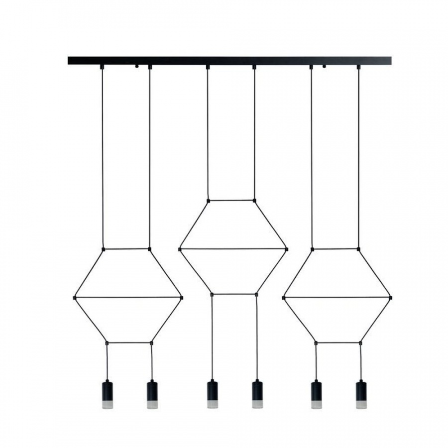 Lampa wisząca linea-6 long czarna 100 cm