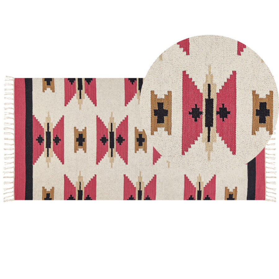 Dywan bawełniany kilim 80 x 150 cm wielokolorowy garni