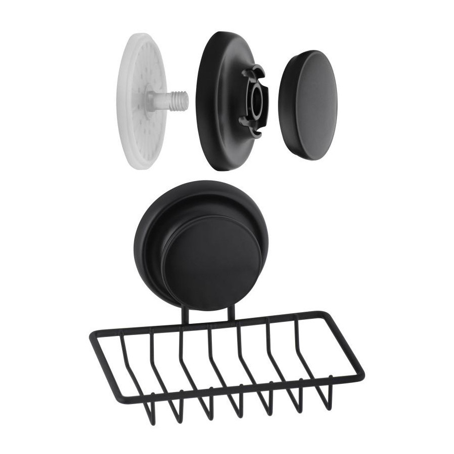 Mydelniczka na przyssawkę naścienna stal czarna - yoka