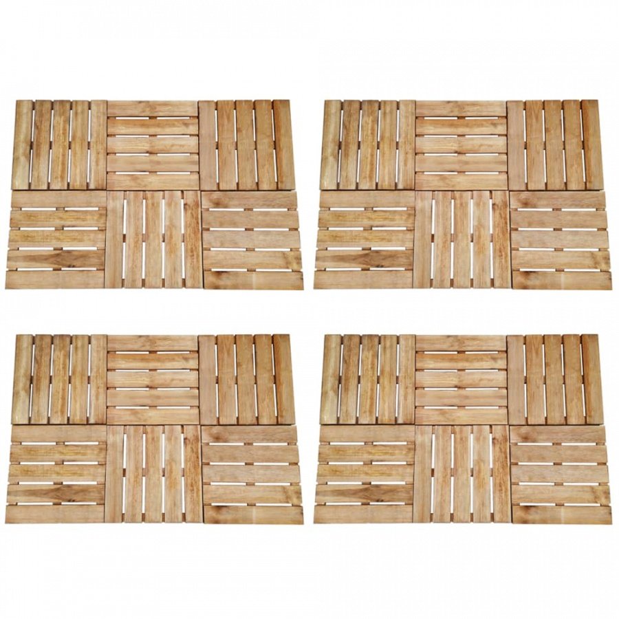 Płytki tarasowe, 24 szt., 50 x 50 cm, drewno FSC, brązowe