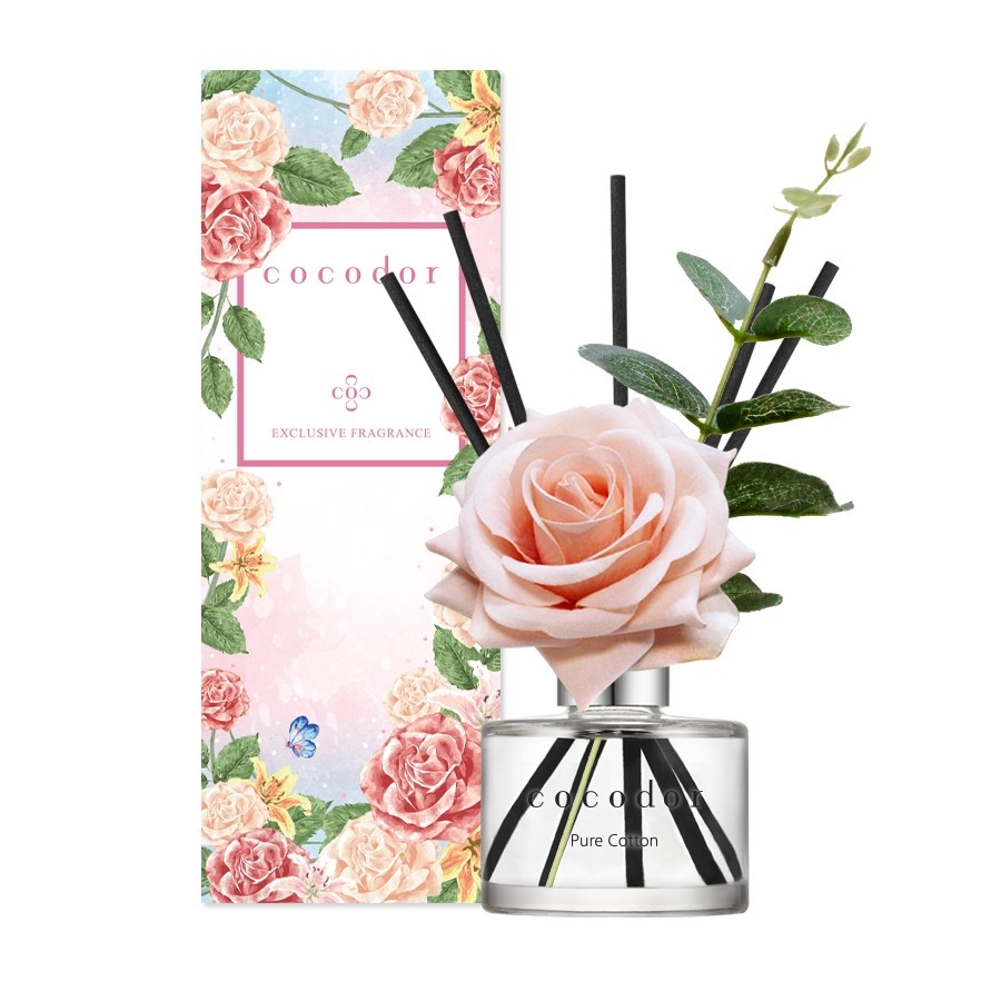 Dyfuzor zapachowy z patyczkami flower rose 120 ml pure cotton pdi30413