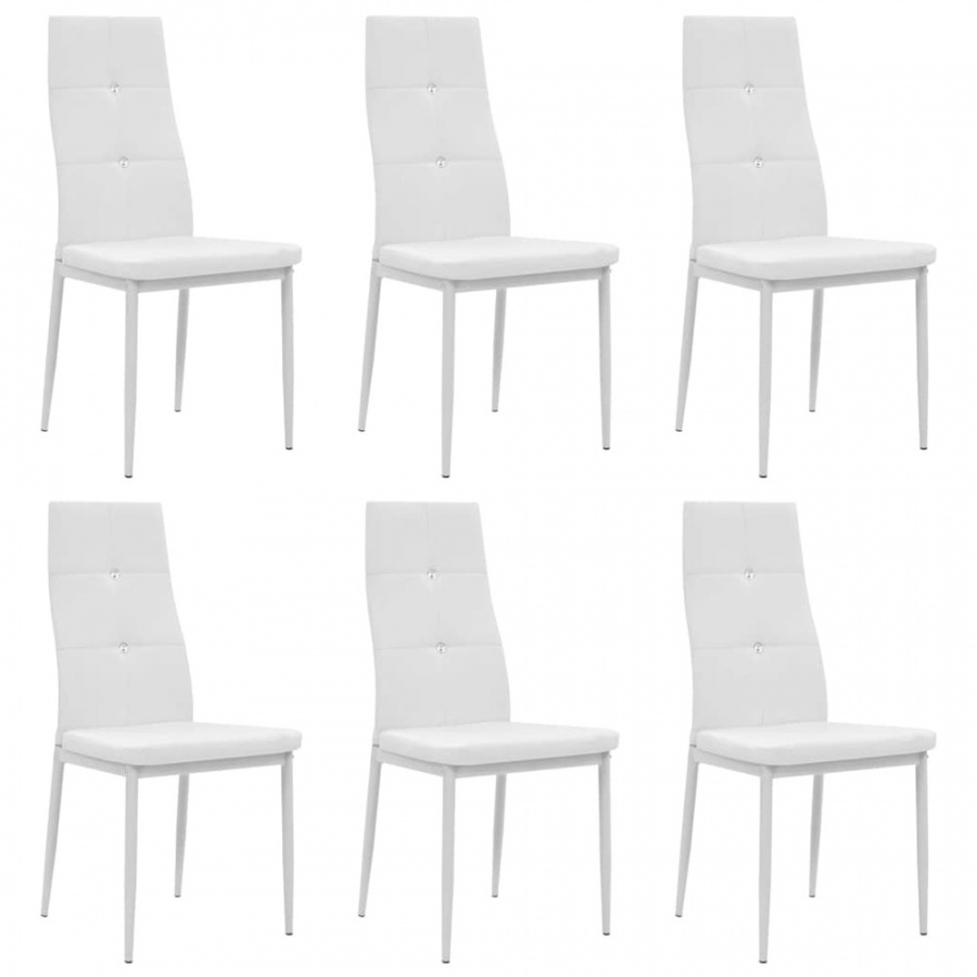 Krzesła do jadalni ze sztucznej skóry 6 szt. białe