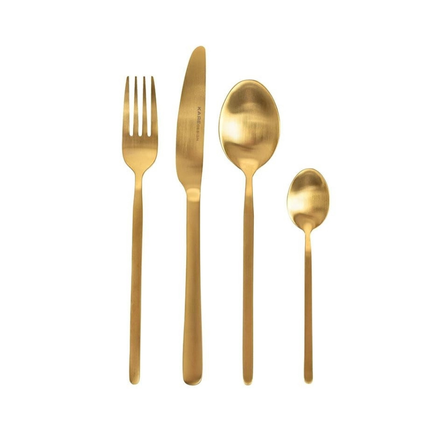 Kare zestaw sztućców gloria matt gold 16 szt.