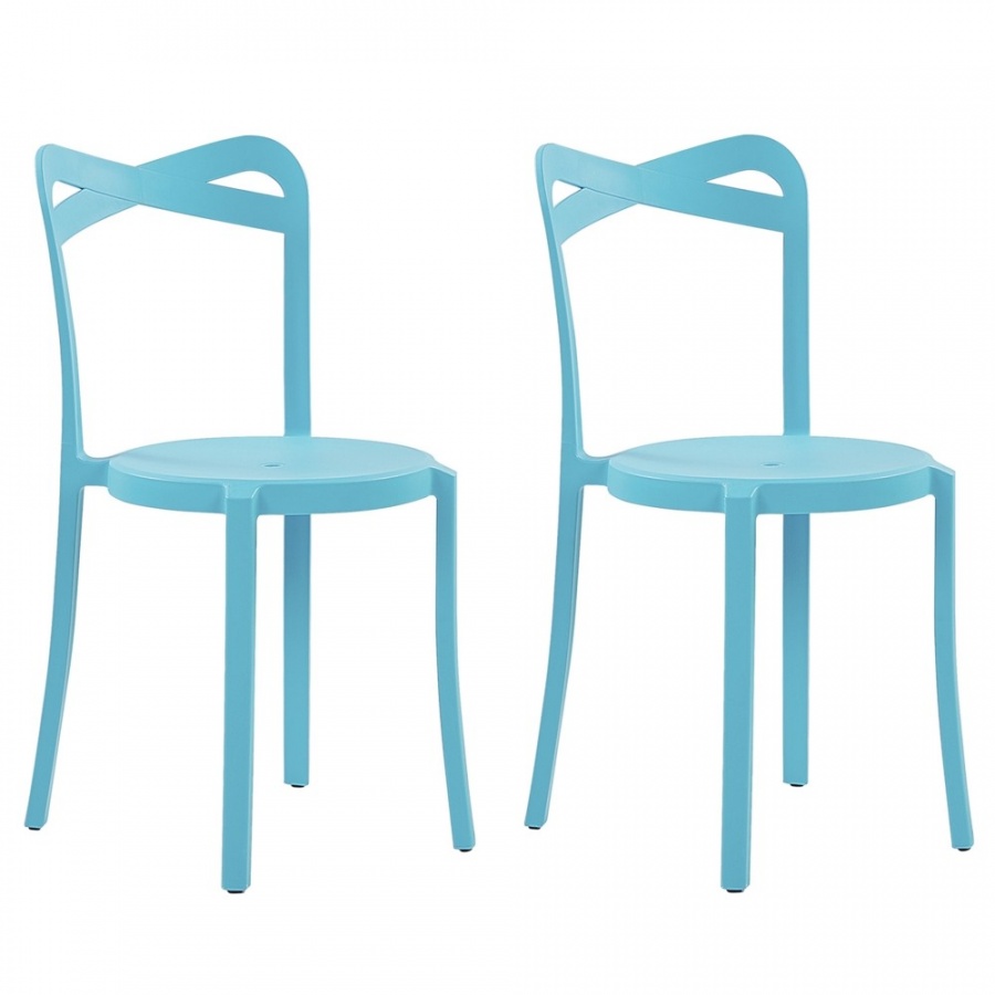 Zestaw 2 krzeseł do jadalni niebieski CAMOGLI