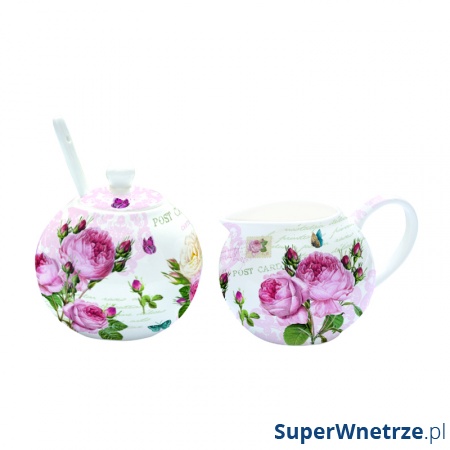 Cukiernica z łyżeczką +mlecznik do kawy Nuova R2S Romantic