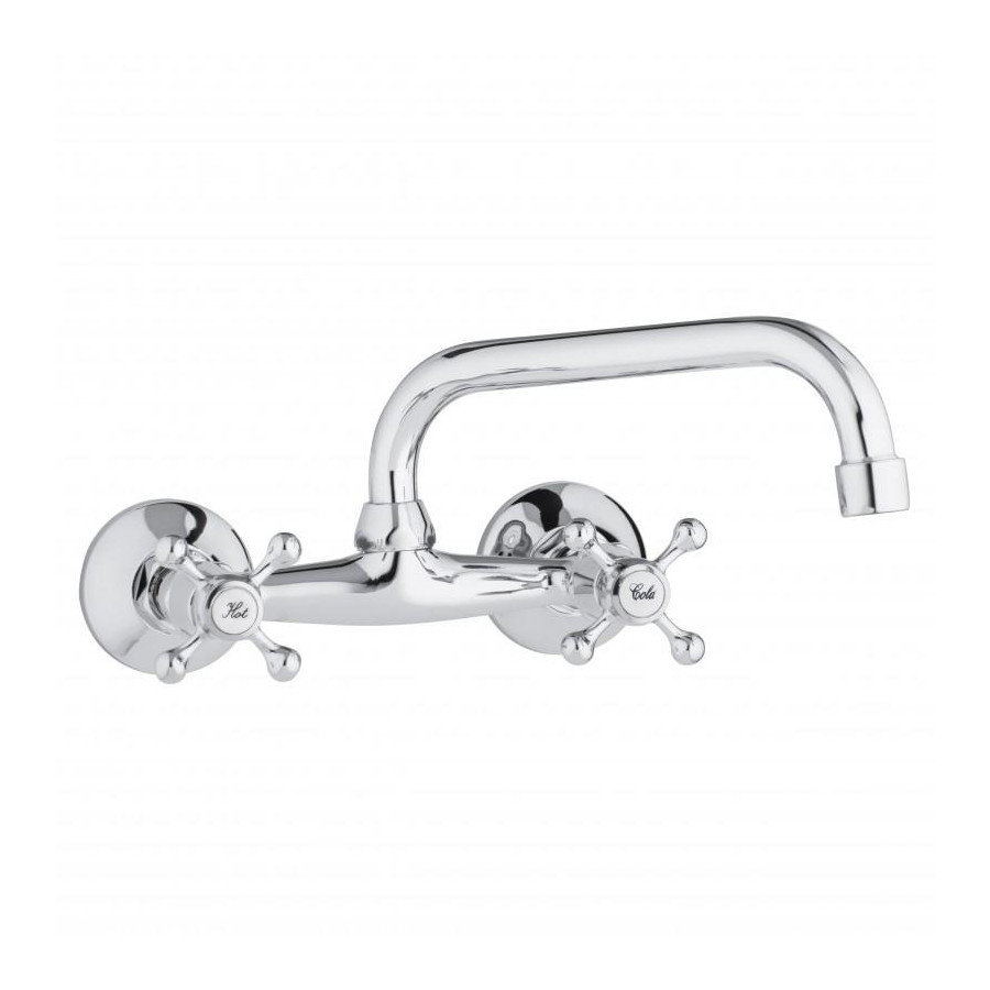 Bateria kuchenna ścienna zlewozmywakowa retro kran