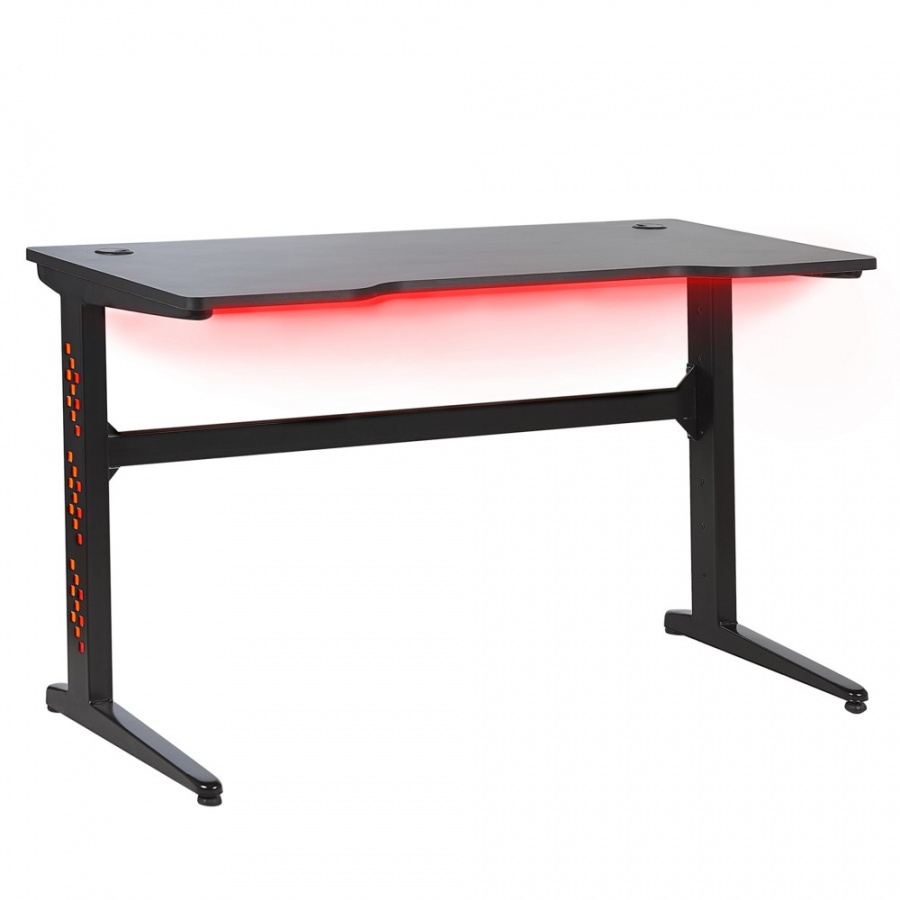 Biurko gamingowe RGB LED 120 x 60 cm czarne DEXTER
