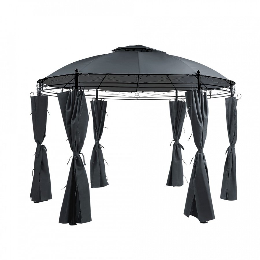 Pawilon ogrodowy ⌀ 368 cm ciemnoszary SAFARA