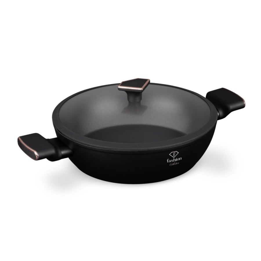 Garnek niski z pokrywką 28 cm Fashion TV FTV-0035 Matte Black- Rose Gold