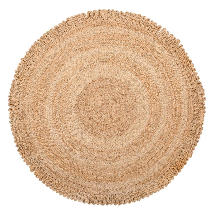 Dywan okrągły z juty ø 140 cm beżowy ERENCE