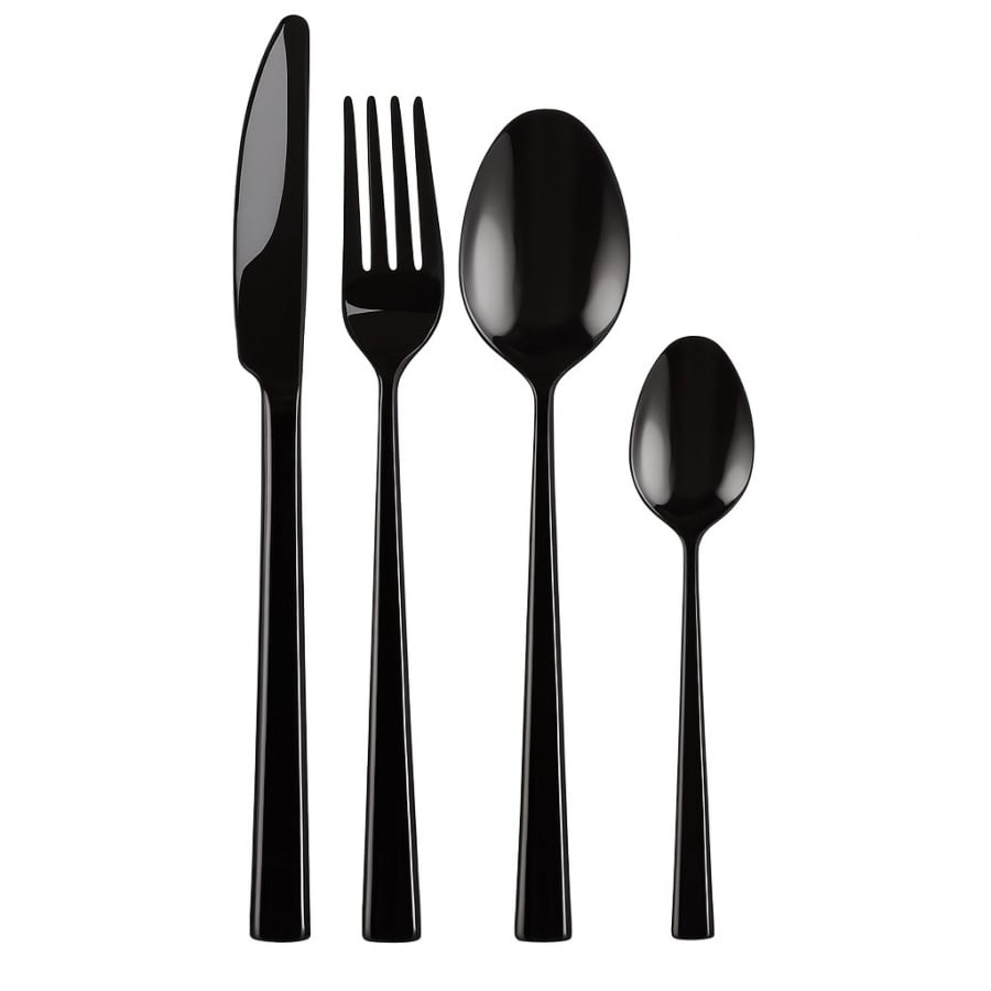 Komplet sztućców Piano Shiny Black 24 sztuki w pudełku 1968