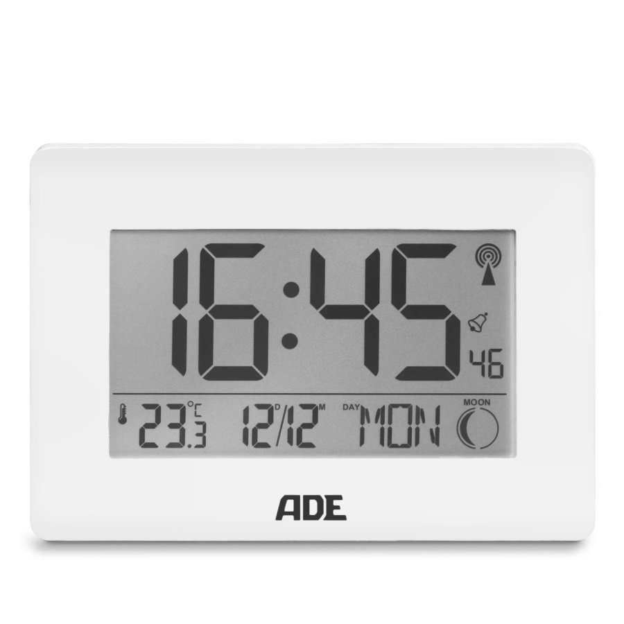Zegar elektroniczny xxl, z termometrem i budzikiem, 23 x 3 x 16 cm, biały