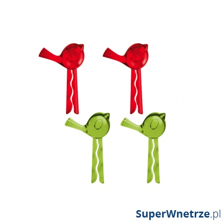 Klipsy do torebek 4 szt. Koziol Pi:p różowo-zielone