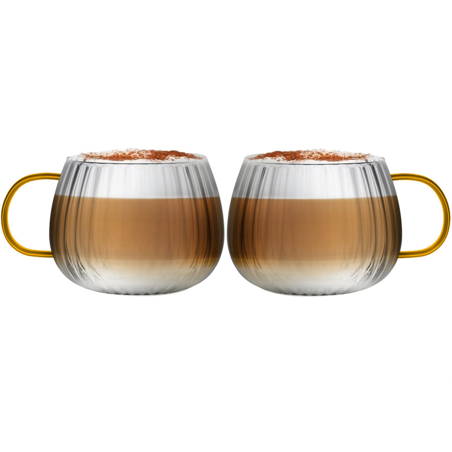 Komplet 2 szklanek z żółtym uchem 350 ml tulip 1227